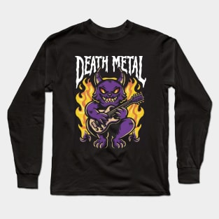 Death Metal Satanic Baphomet Cat Long Sleeve T-Shirt